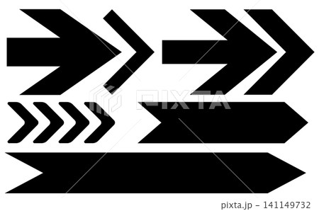 Black directional arrow graphics, Geometric pointer icon set, Graphic design navigation symbols, Heavy chevron interface vectors 141149732