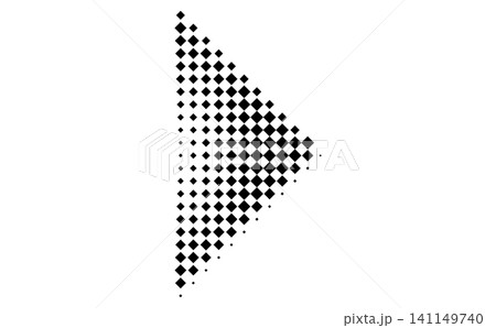 Circle halftone arrow icon, Pointillism style direction pointer, Dotted black arrowhead graphic, Halftone gradient indicator symbol Circle halftone arrow icon, Pointillism style direction pointer, Dotted black arrowhead graphic, Halftone gradient indicator symbol 141149740
