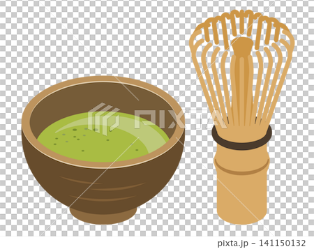 Illustration material of matcha and tea ceremony utensils (bamboo whisk). Illustration material of matcha and tea ceremony utensils (bamboo whisk). 141150132