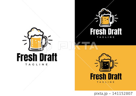 Beer Mug with Foam Minimalist Logo for Brewery Pub Bar Craft Beer and Beverage Brand Identity Beer Mug with Foam Minimalist Logo for Brewery Pub Bar Craft Beer and Beverage Brand Identity 141152807
