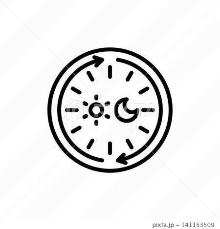 Circadian rhythm thin line icon. Sleep regulation by hormones. Vector illustration. Circadian rhythm thin line icon. Sleep regulation by hormones. Vector illustration. 141153509