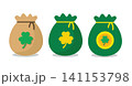 Money Bags with Golden Shamrock for Saint Patrick's Day 141153798