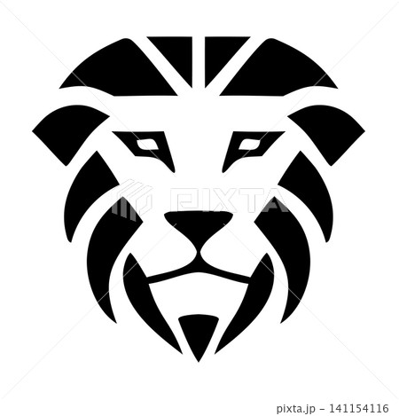 Tribal Lion Face Logo Design 141154116
