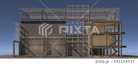 3D illustration of building and construction 141154535