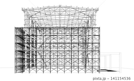 3D illustration of building and construction 3D illustration of building and construction 141154536