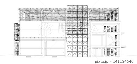 3D illustration of building and construction 141154540