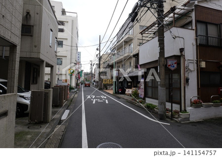 Japanese Residential Street with Modern Family Houses in Quiet Neighborhood 141154757