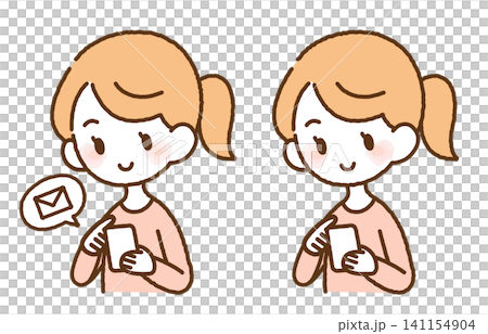操作智能手機的女人 141154904