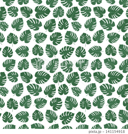 Monstera Leaf Seamless Pattern in Minimal Flat Vector Style Monstera Leaf Seamless Pattern in Minimal Flat Vector Style 141154918