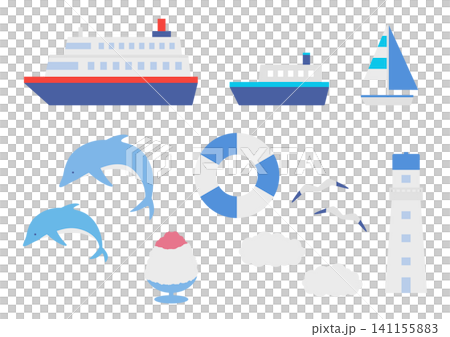simple summer illustration set simple summer illustration set 141155883