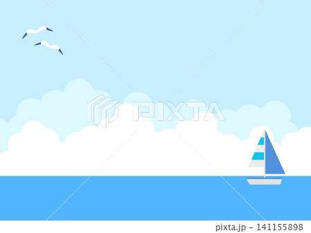 シンプルな空と海の背景素材 シンプルな空と海の背景素材 141155898