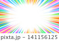 集中線　フレーム　カラフル　16:9  透過 141156125