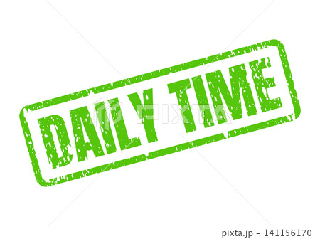 Vibrant Green Daily Time distressed rubber stamp for efficient scheduling and routine notifications Vibrant Green Daily Time distressed rubber stamp for efficient scheduling and routine notifications 141156170