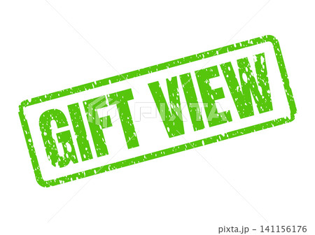 A striking green rectangular stamp bearing the distinct distressed text GIFT VIEW A striking green rectangular stamp bearing the distinct distressed text GIFT VIEW 141156176