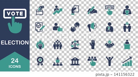 Icon set related to elections and voting Icon set related to elections and voting 141156322
