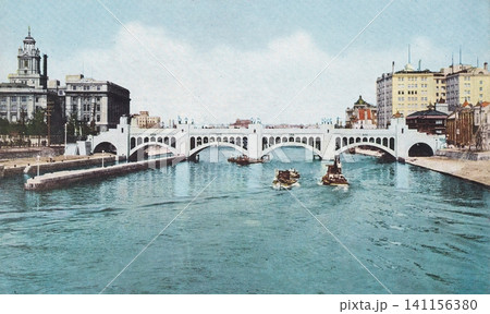 古写真 1929-1933年 大阪市の堂島川可動堰(現在の水晶橋) 古写真 1929-1933年 大阪市の堂島川可動堰(現在の水晶橋) 141156380