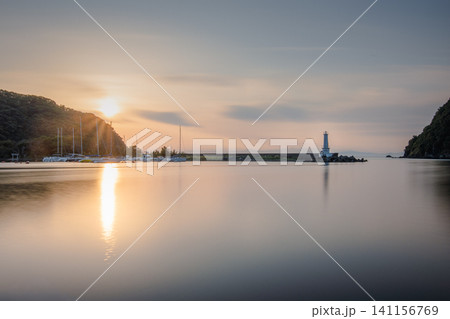 静岡県西伊豆安良里港の夕景2026年5月(長時間露光) 静岡県西伊豆安良里港の夕景2026年5月(長時間露光) 141156769