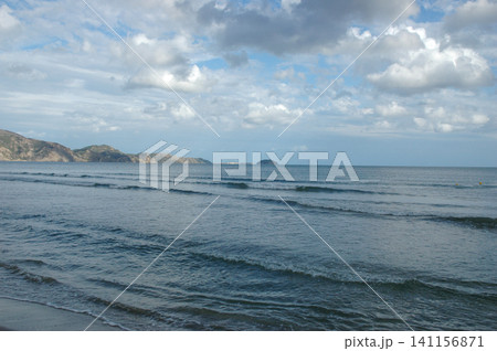 Seascape of Laganas Bay with Coastal Hills and Pelouzo Island Seascape of Laganas Bay with Coastal Hills and Pelouzo Island 141156871