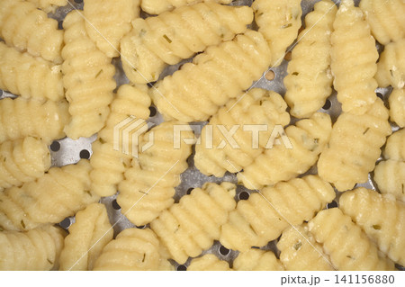 Cooked Cottage Cheese Gnocchi Texture Background Cooked Cottage Cheese Gnocchi Texture Background 141156880