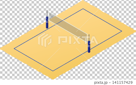 Isometric beach volleyball court Isometric beach volleyball court 141157429