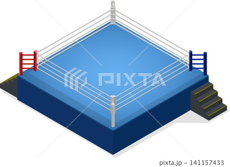 Isometric boxing ring arena isolated on white background 141157433