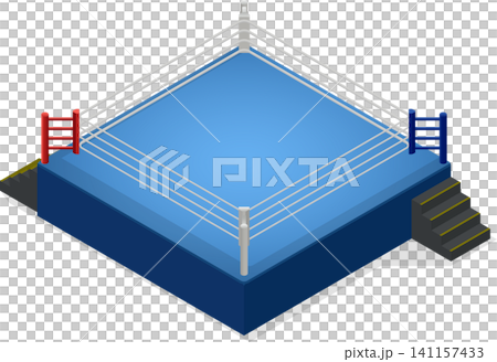 Isometric boxing ring arena isolated on white background 141157433