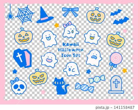 ファンシーでかわいいハロウィンイラストセット|パステルカラー・Halloween ファンシーでかわいいハロウィンイラストセット|パステルカラー・Halloween 141158487