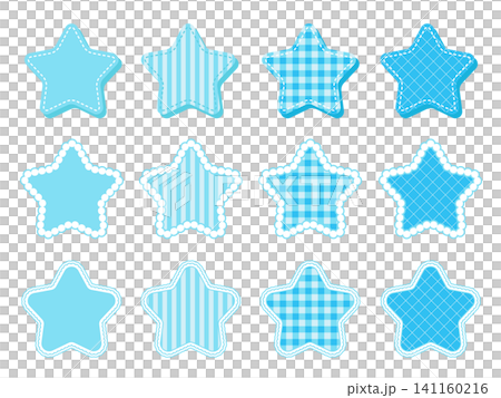 Cute decorative star set - light blue Cute decorative star set - light blue 141160216