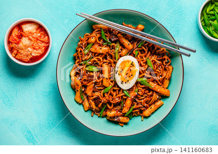 Rapokki - tteokbokki with noodles and chajang sauce 141160683