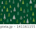 Winter decoration. Seamless pattern. Green Christmas trees. Minimalist style. Hand drawn. 141161155