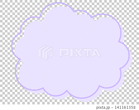 Hand-drawn style cloud-shaped frame (purple) Hand-drawn style cloud-shaped frame (purple) 141161358