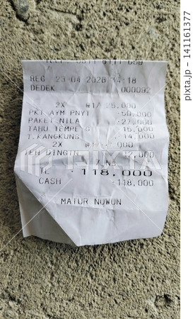 Shopping Receipt on Concrete Surface Shopping Receipt on Concrete Surface Shopping Receipt on Concrete Surface Shopping Receipt on Concrete Surface 141161377