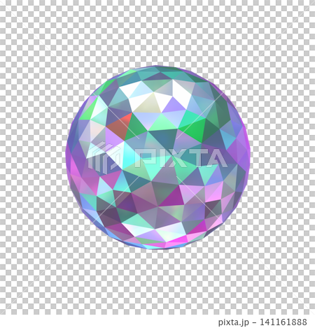 Multicolor hologram low-poly 3D sphere transparent illustration material Multicolor hologram low-poly 3D sphere transparent illustration material 141161888