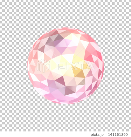 粉紅色低多邊形3D水晶球透明插畫素材 粉紅色低多邊形3D水晶球透明插畫素材 141161890