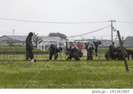 撃ち殻薬莢を捜索する自衛官 撃ち殻薬莢を捜索する自衛官 141161987