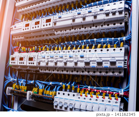 Voltage switchboard with circuit breakers. Voltage switchboard with circuit breakers. 141162345