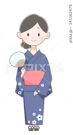 浴衣を着た若い女性のイラスト 浴衣を着た若い女性のイラスト 141162479