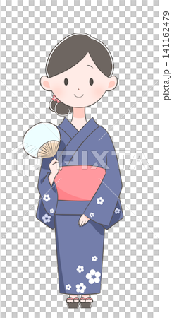 浴衣を着た若い女性のイラスト 浴衣を着た若い女性のイラスト 141162479