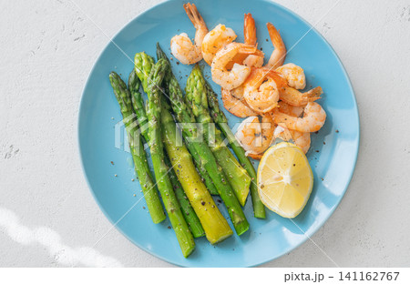 Pan Seared Shrimp With Asparagus Lemon And Garlic Healthy High Protein Dinner Pan Seared Shrimp With Asparagus Lemon And Garlic Healthy High Protein Dinner 141162767
