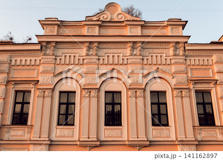 Facade of the historic building. Cental Europe style. 141162897