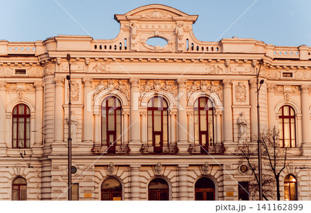 Facade of the historic building. Cental Europe style. Facade of the historic building. Cental Europe style. 141162899