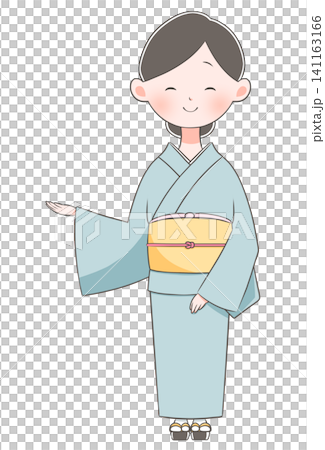 身著和服的年輕女子插圖(導覽圖) 身著和服的年輕女子插圖(導覽圖) 141163166