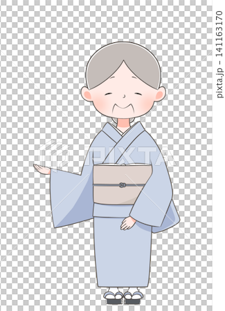 着物を着たおばあさんのイラスト　案内 141163170