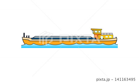 Industrial cargo ship transport vessel on water with transport, industrial Industrial cargo ship transport vessel on water with transport, industrial 141163495