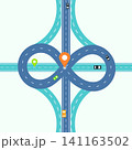 Navigation concept with cars on infinity shape road map infinity navigation 141163502