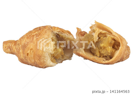 Thai curry puffs isolated on white background Thai curry puffs isolated on white background 141164563