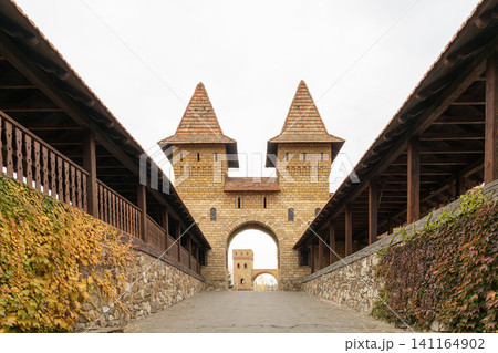 Stone towers mark the pathway's entrance Stone towers mark the pathway's entrance 141164902