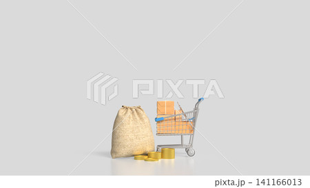 Online Shopping Budget And Savings Concept 3d render. 141166013