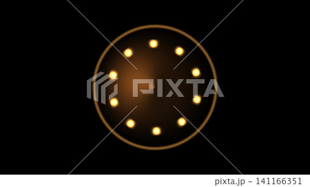 Circular arrangement of glowing lights on black 141166351