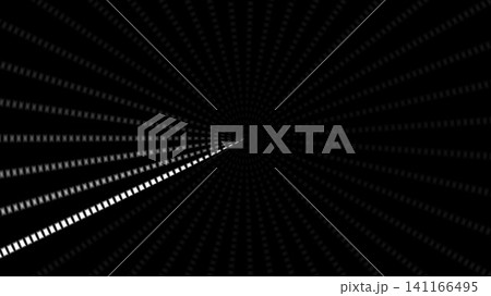 Converging lines in dark space with dots Converging lines in dark space with dots 141166495